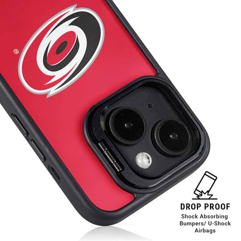 NHL Carolina Hurricanes Solid Background iPhone 15 Kickstand Case
